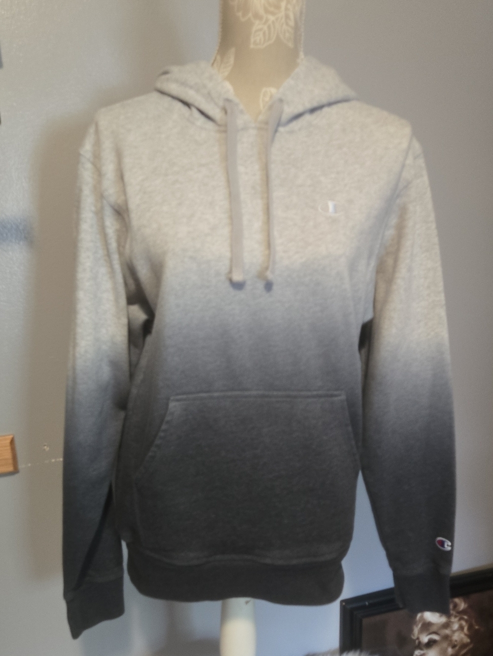 Champion Men's Ombre Gray Pullover Hoodie